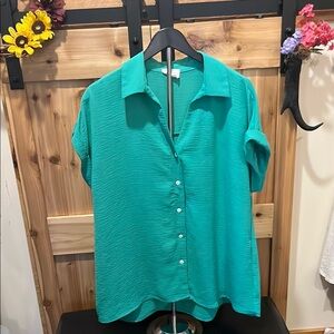 ANDREE BY UNIT Vibrant Green Button-Down Shirt
